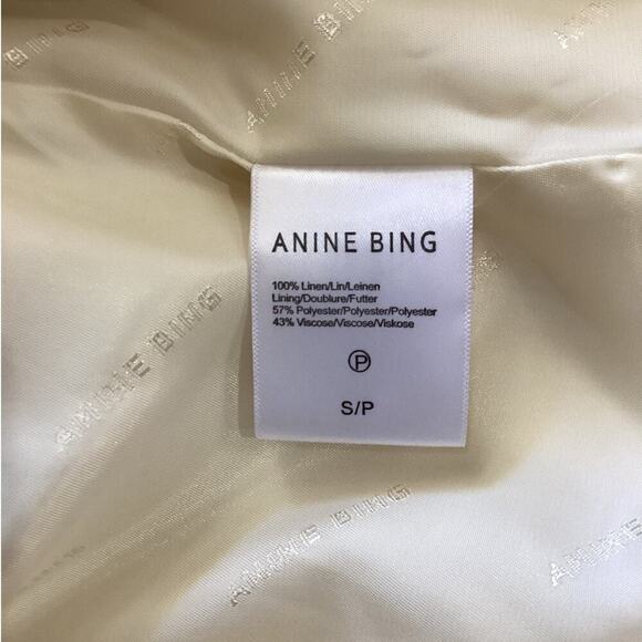 Anine Bing Kaia Linen Blazer In Light Yellow Double Breasted Jacket Size Small - Picture 12 of 13